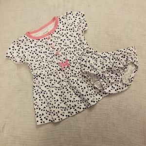 10/$25 Carter's White Navy Cherry Dress w/ Bloomer